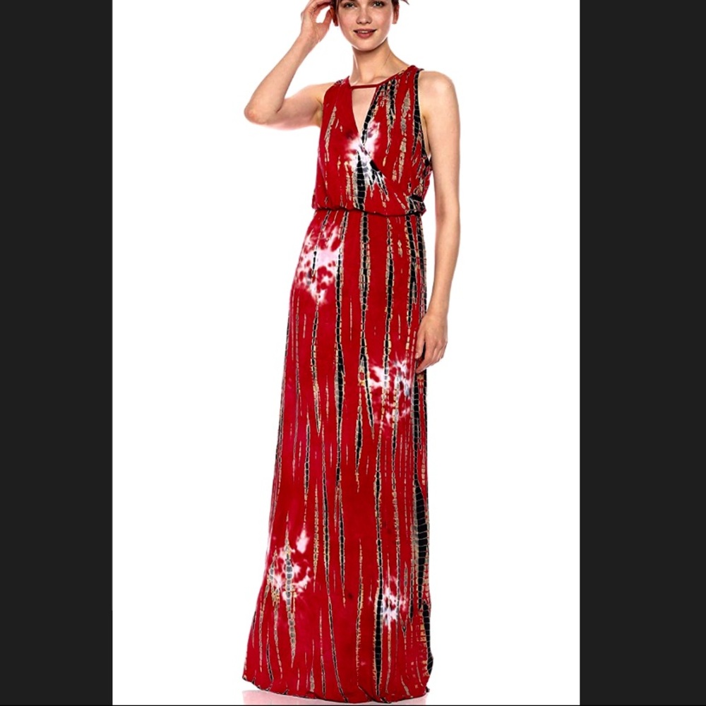 NEW Green Dragon V-neck maxi with sinched waist